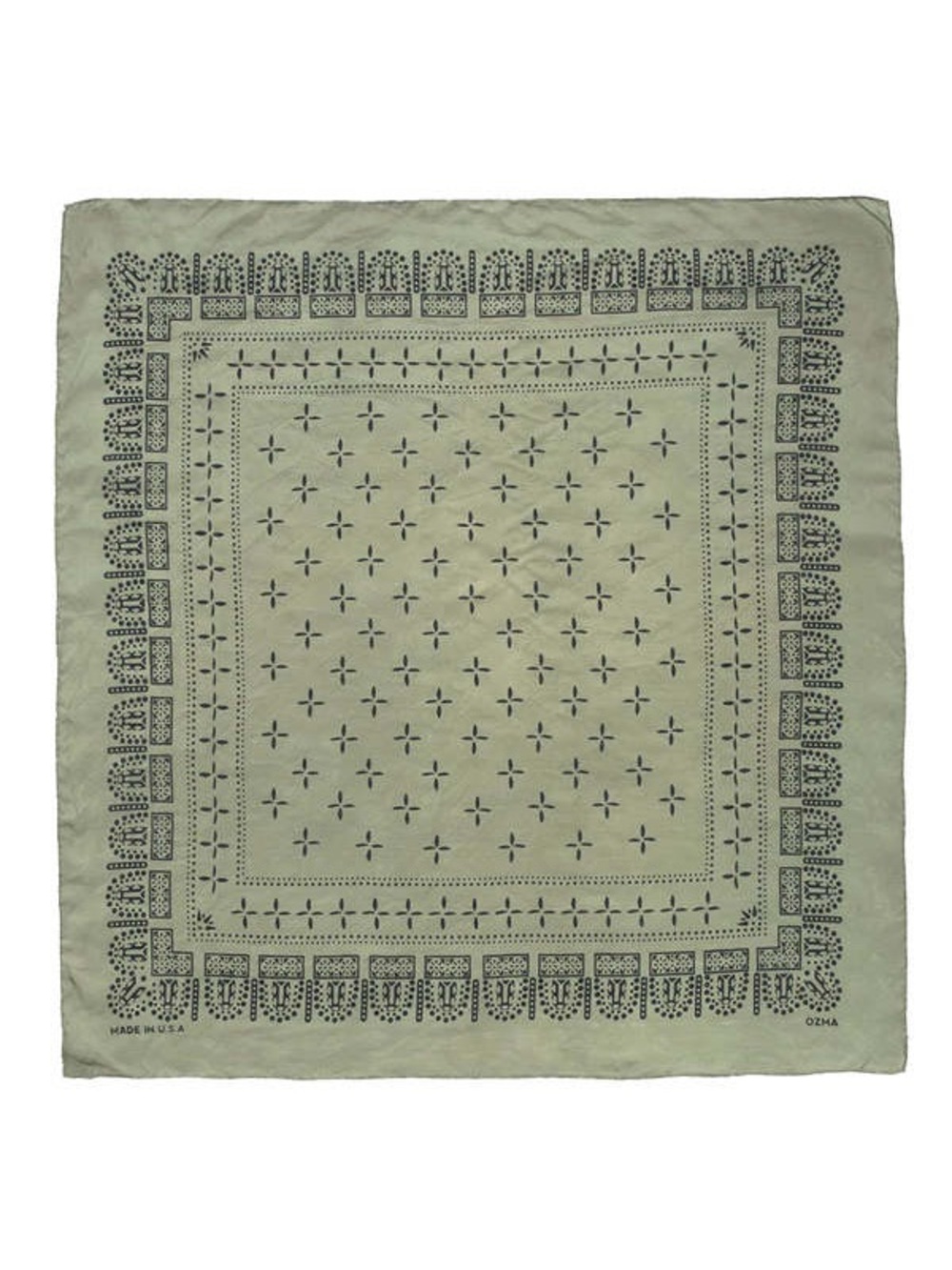 OZMA Olive Green Bandana with Black Print